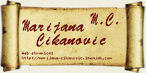 Marijana Čikanović vizit kartica